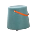 thumbnail image 4 of Abbracc Portable Round Ottoman Changing Shoes Stool Bench with Handle Space-Saving Solid Lake Blue, 4 of 9