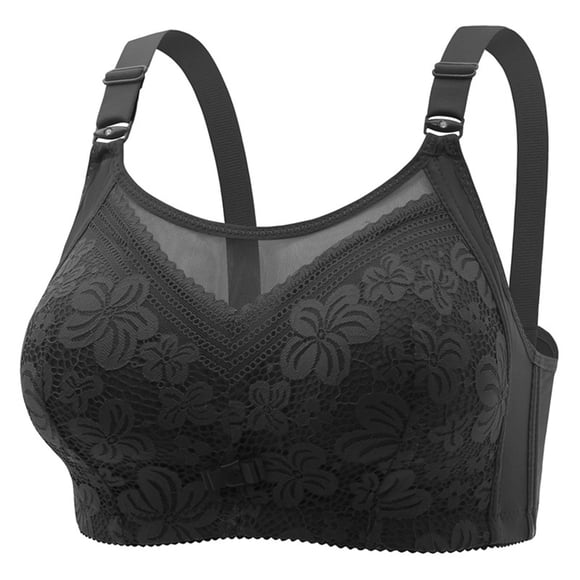 Kyusrd Push Up Full Coverage Bras For Women Floral Lace No Underwire Underwear Adjustable Shoulder Strap Full Coverage Comfort Daily Bras