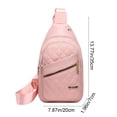 thumbnail image 3 of B-57 Pink Shoulder Messenger Bag For Women Chest Pack Multifunctional Design Durable Polyester Material Comfortable Strap Headphone Port Compact Size For Daily Essentials #MJVHi, 3 of 9