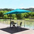 thumbnail image 2 of Costway Parasol Déporté de Patio 10 X 10 Pi en Aluminium, Rotation 360°, Inclinaison, Turquoise, 2 of 10