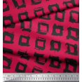 thumbnail image 2 of Soimoi Pink Heavy Satin Fabric Square Geometric Fabric Prints By Yard 54 Inch Wide, 2 of 3