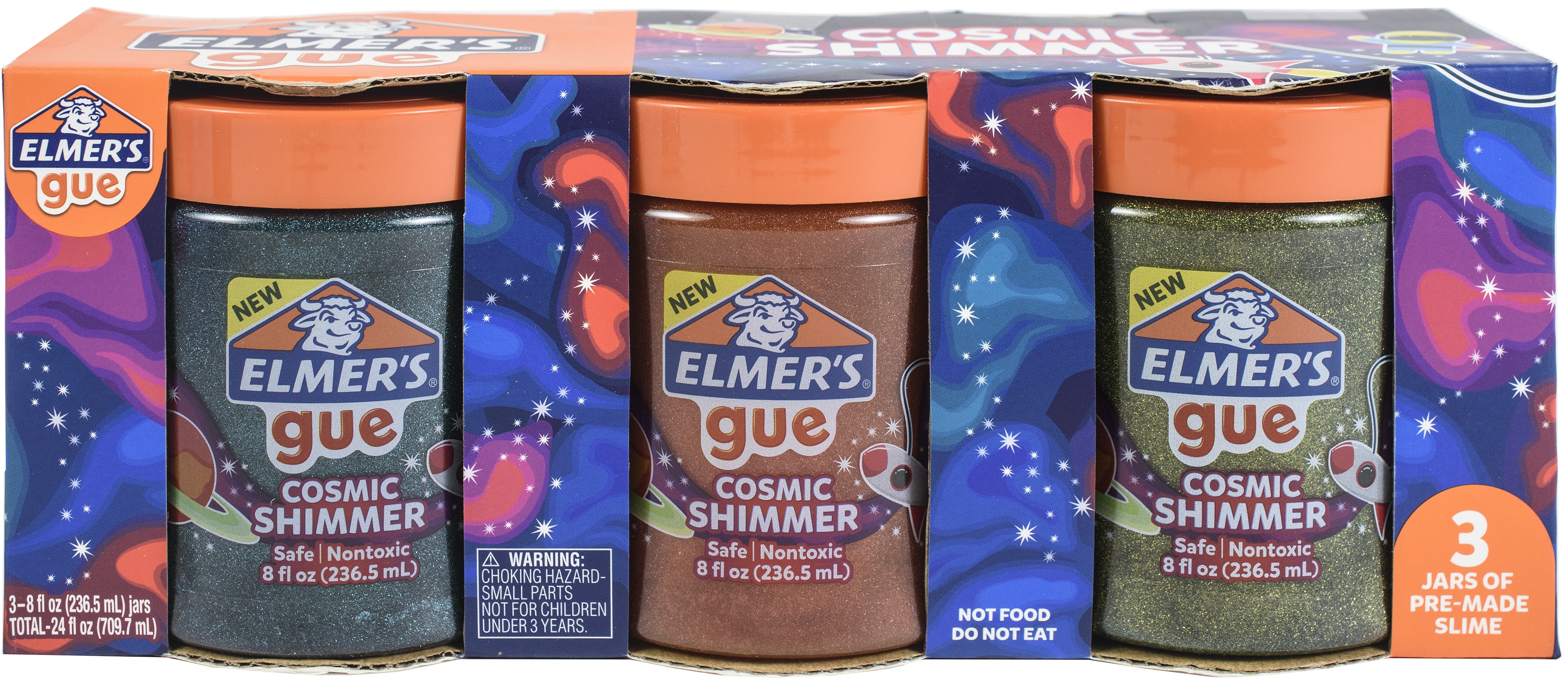 Elmer's Slime Pré-Fabriqué 8Oz 3/Pkg-Cosmic Shimmer
