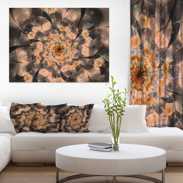 Pétales de Fleurs Fractales Brunes Gros Plan - Impression sur Toile Florale