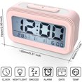 thumbnail image 4 of Digital Alarm Clock Morning Alarm Clock, Silent Battery Operated Digital Alarm Clock for Kids Adults Large LED Display Temperature Calendar, Travel Al, 4 of 5