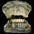 thumbnail image 2 of CNKOO 14k Gold Plated Fang Grillz Eight Tooth Bottom 8 Teeth Hip Hop Mens Fangs Vampire Grills, 2 of 3