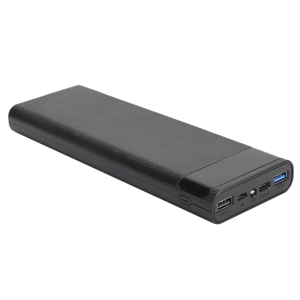 Portable DIY Power Bank Shell, 10x18650 Battery Box DIY Power Bank Accessory Battery Box Shell, Power Bank Case for Mobile Power DIY black