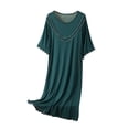 thumbnail image 1 of Diufon Nuisettes en Coton pour Femmes Été Douces à Manches Courtes Col Ras du Cou Robe de Pyjama Décontractée Ample Vêtements de Nuit pour la Maison, 1 of 3