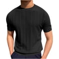 thumbnail image 1 of Gspmoly Chemises pour Hommes, Mode Estivale pour Hommes, Tricot Décontracté, Couleur Unie, Manches Courtes, Col Rond, Blouse d'Été jusqu'à 65 % de Réduction, 1 of 6