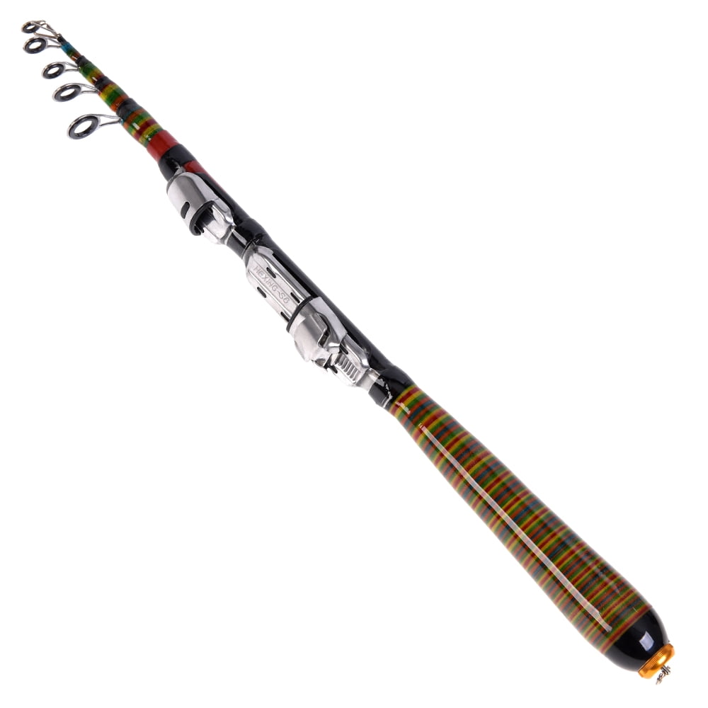 Yeacher 1.2M 3.94FT Telescopic Fishing Rod Travel Spinning Lure Rod Raft Pole Carbon Fiber