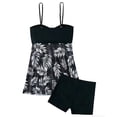 thumbnail image 4 of Gyexs Maternity Athletic Tankini Swimsuits Two Piece Floral Print Ruched Tops with Shorts Black, Size L, 4 of 4