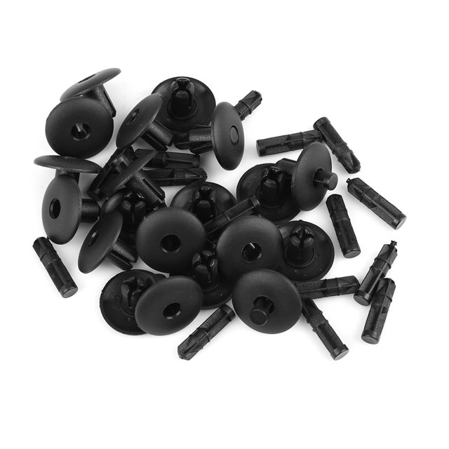 Unique Bargains 20pcs Plastic Rivet Black Fender Bumper Push-Type Fastener Clips for Audi 4D0-807-300