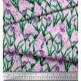 thumbnail image 2 of Soimoi Poly Georgette Fabric Leaves & Tulip Floral Print Fabric by Yard 52 Inch Wide, 2 of 3