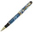 thumbnail image 3 of Abcsea Stylo à Bille Roulante Style Classique Bordure Dorée - Bleu et Blanc, 3 of 5