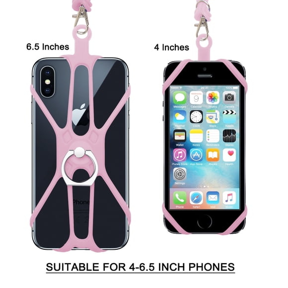 2 In 1 Mobile Phone Silicone Lanyard Strap Case Holder With Detachable Neck Strap For Smartphones