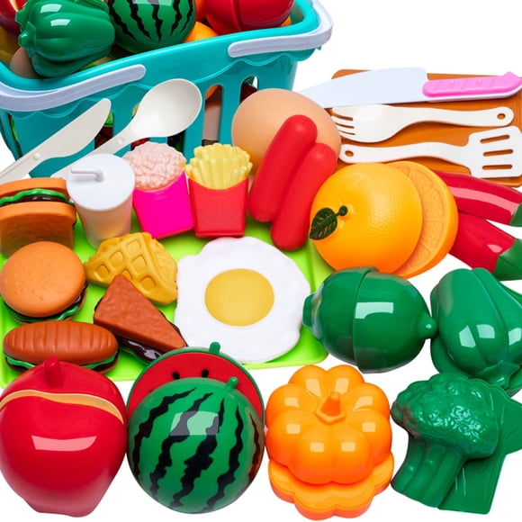 29 Pcs Cutting Pretend Play Toys For Kids Kitchen Set Playset Accessories Peel & Cut Toy Fruits And Vegetables Toys Christmas Birthday For Girls Boys Kids