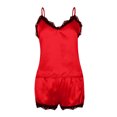 thumbnail image 4 of LSLJS Ensemble Deux Pièces pour Femmes en Dentelle Satinée, Camisole à Bretelles, Hauts, Shorts, Pyjama, Ensembles de Lingerie, 4 of 9