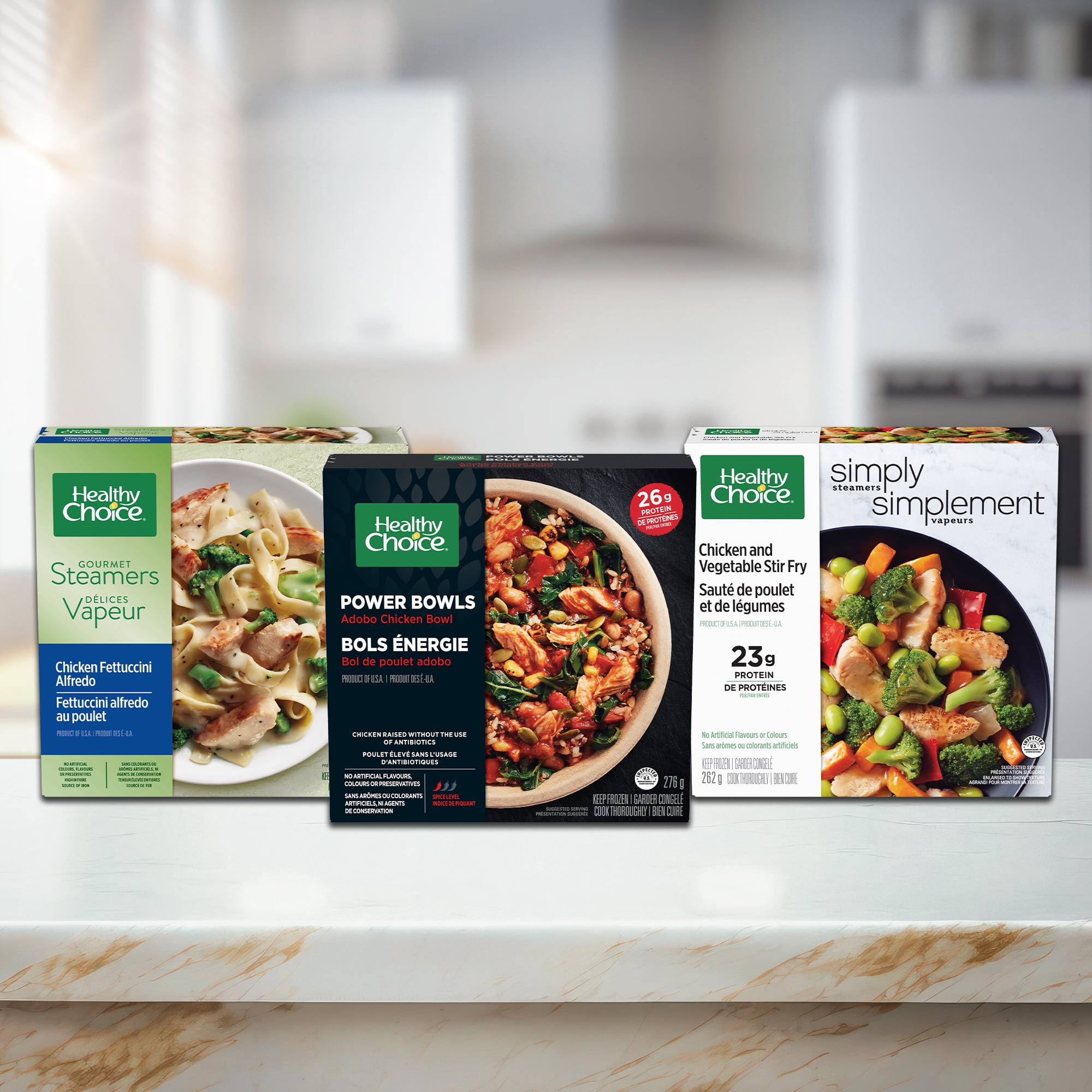 Healthy Choice Repas surgelé Délices Vapeur Poulet grillé au pesto avec poitrine de poulet, pâtes, zucchini et sauce au pesto, sans arômes artificiels, sans agents de conservation Repas surgelé, 301g