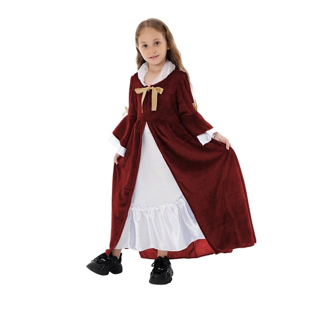 oqasdz Robes Filles Robe pour Filles Robe Française Longue Élégante Halloween Fête Tenue Formelle