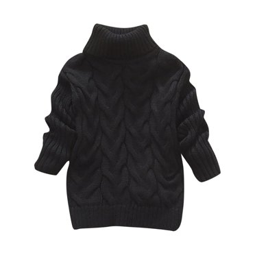 Kcodviy Toddler Boys Girls Children's 5T Hoodies for Girls Winter Sweater Solid Color Kids Hooded Sweatshirt Turtleneck Knitted Top Stretch Toddler Sweater 5T Shirt for Babys Clothes