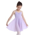 thumbnail image 3 of Aislor Filles Enfants Justaucorps Débardeur Uni à Dos Croisé Robe de Danse Ballet Costume de Danse Lyrique Moderne Lavande TTG, 3 of 8