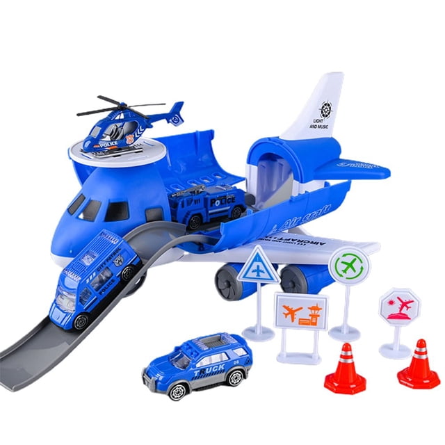 1 Set Airplane Toy High Stability Long Slides Broken-Proof Inertia Airplane Large Storage Transport Aircraft Vehicle Toy for Children
