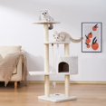 thumbnail image 3 of 5 Layer Cat Trees with Sisal-Covered Scratching Posts, 44 Inch Activity Cat Tower Furniture Kitty Play House with 3 perches, 1 condo, 2 toys, 3 of 8