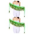thumbnail image 2 of Maytalsory Durable And Firm Lightweight Hip Scarf For Belly Dance Performances Waist Automatic Adjustment light green 2Set, 2 of 6