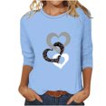 thumbnail image 1 of Aqestyerly T-shirt Blouse à Manches 3/4 Imprimé pour Femmes, Col Rond Décontracté Mode Ample pour Femmes, 1 of 6
