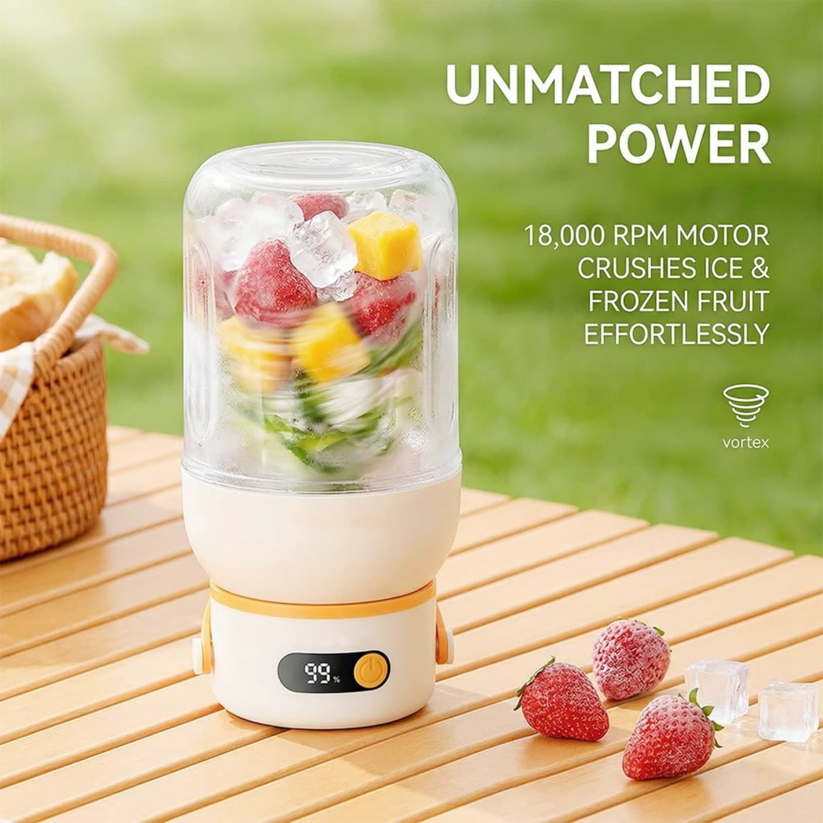 Portable Juicer Blender Cup, USB Rechargeable Smoothie Blender Cup, Wireless Fruit Vegetable Juicer Cup, Compact Milkshake Mixing Blender Cup For Travel Office Gym