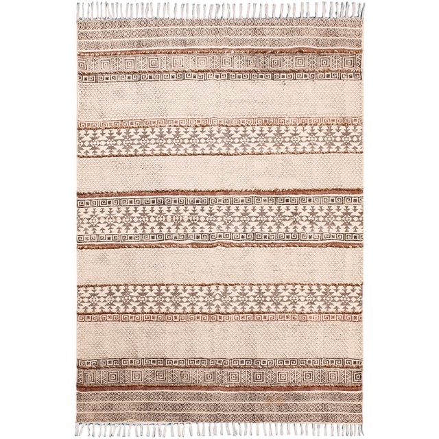 Casavani Hand Made Durrie Home Dcor Area Rug, Black 3x3 feet