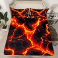 thumbnail image 2 of Ensemble de Draps en Marbre Feu Rouge, Art Abstrait Moderne, Ensemble de Draps Format Simple, Texture Marbrée, Draps Doux en Microfibre, Ensemble de Lit pour Enfants Garçons Filles, 2 of 7