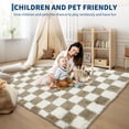 thumbnail image 3 of Checkered Rug 8x10 for Living Room, Modern Plush Shag Rug Washable Non-Slip Large Area Rug Super Soft Indoor Fuzzy Carpet Fluffy Rugs for Bedroom Home Aesthetic Decor,Taupe-White, 3 of 9