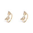 thumbnail image 3 of Transemion Women Ring Crystal Adjustable Open 18K Gold Plated Rings Wedding Girls Jewelry Sparkling Rhinestone Personalized Gift Type 1 2Set, 3 of 6