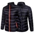 thumbnail image 4 of Men‘s Autumn And Winter Stand Collar Slim Fit Zipper Padded Jacket With Pockets, 4 of 6