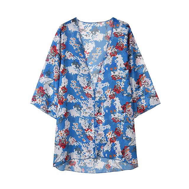 Nouveaux Hauts d'Été pour Femmes 2023 Manches Longues Mode Col Rond Manches 3/4 Imprimé Blouses Décontractées pour Sorties Chemises Grande Taille pour Femmes