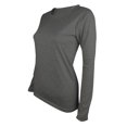thumbnail image 3 of AherBiu T-Shirts à Manches Longues pour Femmes Col Ras du Cou Amples Basiques 2024 Automne Confortables Chandails Unis, 3 of 4