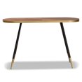 thumbnail image 3 of Baxton Studio Table Console en Bois de Noyer Fini et Bicolore Or et Métal, 3 of 7