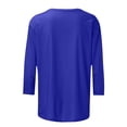 thumbnail image 5 of Aqestyerly T-shirt Uni Mi-Long pour Femme, Blouse Ample Décontractée à Manches 3/4 et Col Rond HWRETIE, 5 of 5