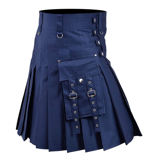 Design Sense Fashion Trend Open Leg Pants Scottish Holiday Dress Multi Poplin Pants Color Medieval Pleated Skirt