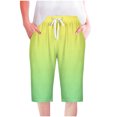 thumbnail image 1 of UPPADA Womens Shorts Linen Shorts for Women Gradient Color Sweatshorts Drawstring High Waisted Short Pants Knee Length Sweatshort Pockets Sales Today Clearance of Day Deals 2025, 1 of 5