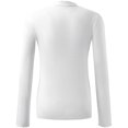 thumbnail image 2 of Lightweight Ruffle Mock Neck Tops Ribbed Lettuce Trim Soft Base Layer for Women, 2 of 6