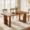 thumbnail image 1 of Tribesigns 63" Live Edge Rustic Solid Wood Executive Desk, Farmhouse Large Computer Office Desk Workstation for Modern Home Office & Business Furniture, 1 of 7