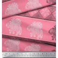 thumbnail image 3 of Soimoi Cotton Poplin Fabric Floral & Elephant Block Decor Fabric Printed Yard 42 Inch Wide, 3 of 3
