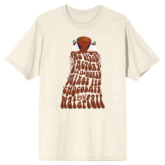 Willy Wonka & la Chocolaterie Aucune Autre Usine au Monde Ne Mélange Son Chocolat par Cascade T-shirt pour Homme Beige Naturel-Moyen