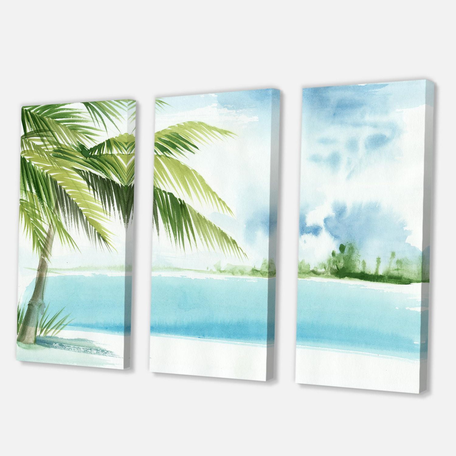 Designart Palm Beach Resort à l'aube I Art mural sur toile