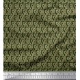 thumbnail image 1 of Soimoi Green Silk Fabric Square Geometric Decor Fabric Printed Yard 42 Inch Wide, 1 of 3