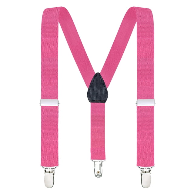 Buyless Fashion Adjustable Suspenders for Kids Toddlers Baby Elastic Solid Color 1 Inch - Y Back Design