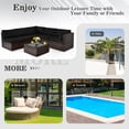 thumbnail image 3 of Patiojoy 6PCS Wicker Patio Sectional Conversation Furniture Set with Coffee Table & Seat Cushions Black, 3 of 7