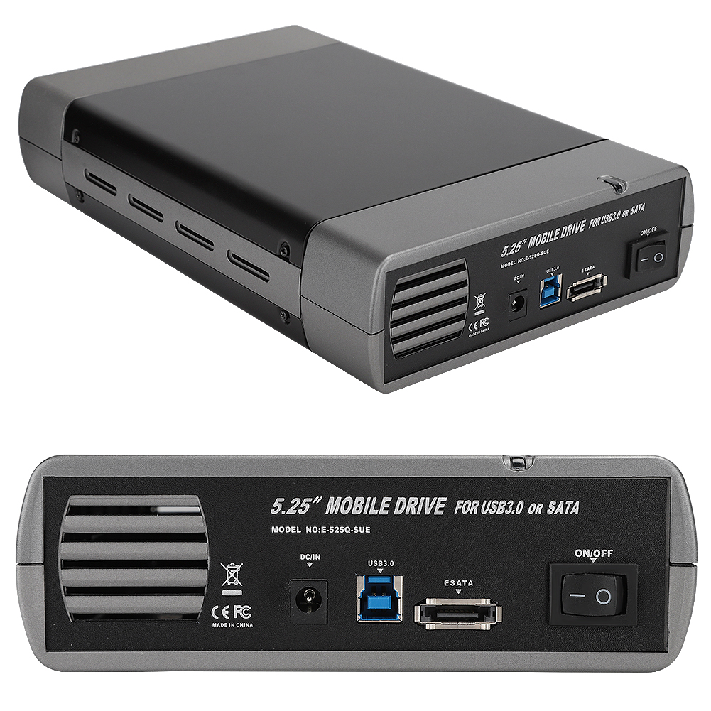 Hard Disk Box 5.25 Inch USB3.0 External Optical Drive Box Hard Disk Box 110-240VEU Plug