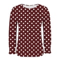 thumbnail image 4 of HAiming Chemises à Pois pour Femmes Décontractées à Col Rond Hauts à Volants Plissés Blouse Basique Chic T-Shirts de Travail, 4 of 6